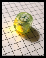Dice : Dice - 6D - Small Green Plastic With Flashing Light inside